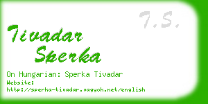 tivadar sperka business card